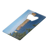 Percé Rock in de Golf van de St. Lawrence Creditkaart Flessenopener (Achterkant Gekanteld)