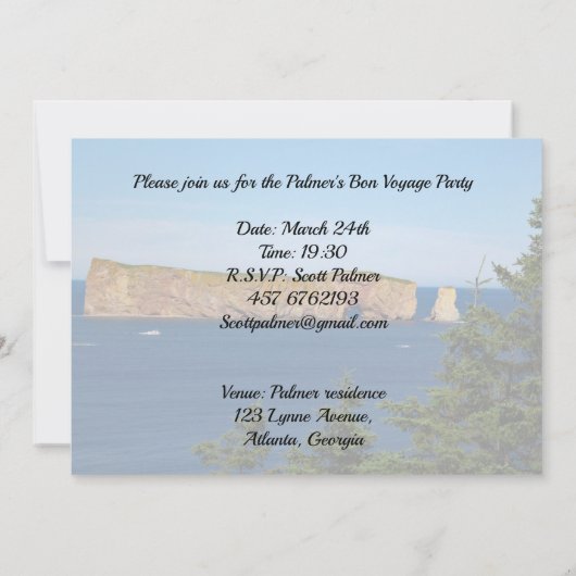 Percé Rock in de Golf van de St. Lawrence Kaart (Achterkant)