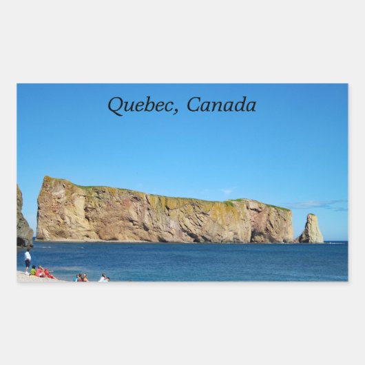 Percé Rock in de Golf van de St. Lawrence Rechthoekige Sticker (Voorkant)