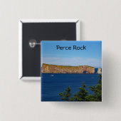 Percé Rock in de Golf van de St. Lawrence Vierkante Button 5,1 Cm (Voorkant /achterkant)