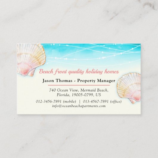 Perceel shell waterverf condo visitekaartje (Achterkant)