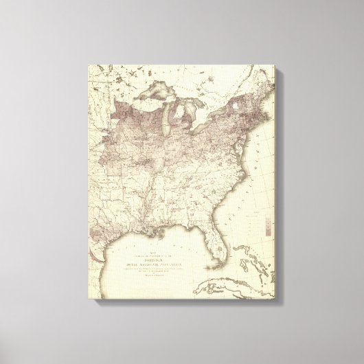Percentage buitenlandse bevolking 1870 canvas afdruk (Voorkant)