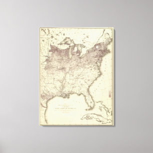 Percentage buitenlandse bevolking 1870 canvas afdruk