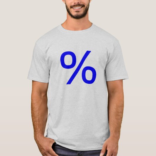 Percentage (klein) - blauw t-shirt (Voorkant)