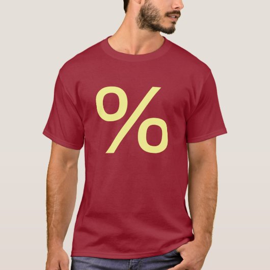 Percentage (klein) - Bleek geel T-shirt (Voorkant)