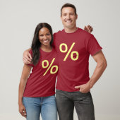 Percentage (klein) - Bleek geel T-shirt (Unisex)