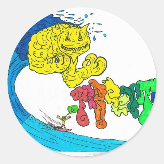 percentage surfen ronde sticker (Voorkant)