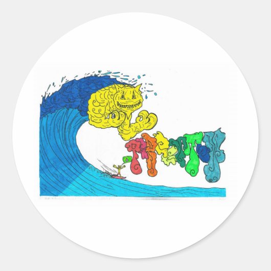 percentage surfen ronde sticker (Voorkant)