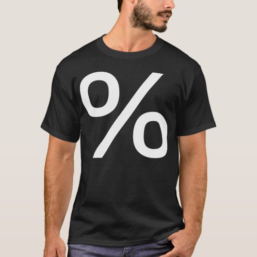 Percentage - Wit op Donker T-shirt (Voorkant)