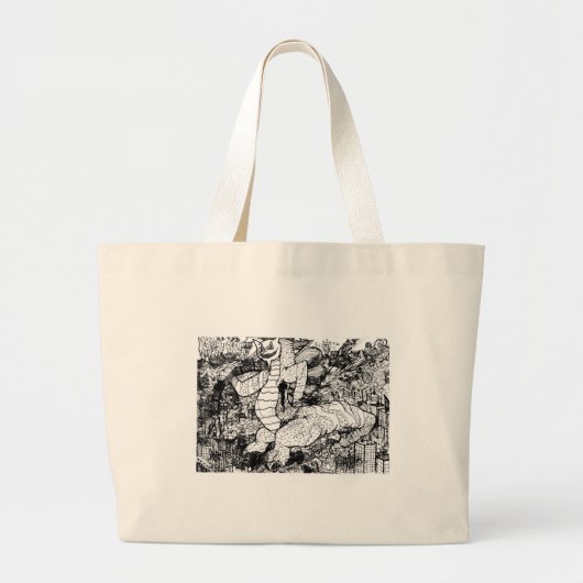 Percentum Godzilla Grote Tote Bag (Voorkant)