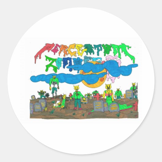 Percentum_Zombies Ronde Sticker (Voorkant)