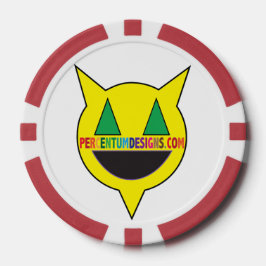 PERCENTUMDESIGNS.COM rode Poker Chip