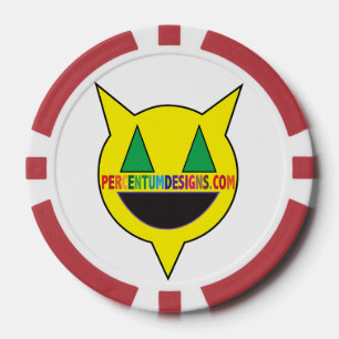 PERCENTUMDESIGNS.COM rode Poker Chip