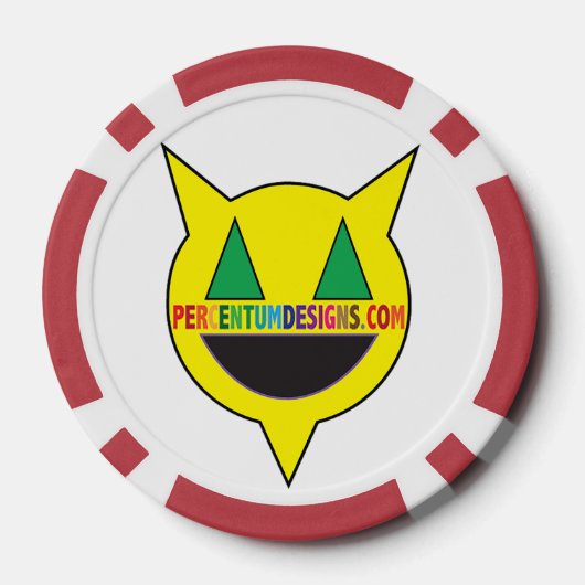PERCENTUMDESIGNS.COM rode Poker Chip (Achterkant)