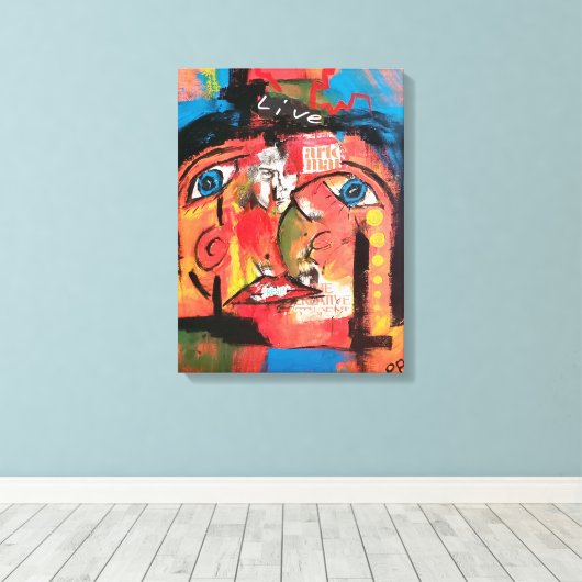 Perception Collage Stretted Canvas Print (Insitu (Houten vloer))