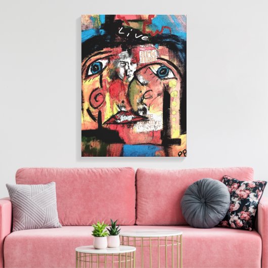 Perception Collage Stretted Canvas Print (Insitu (Woonkamer))