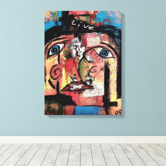 Perception Collage Stretted Canvas Print (Insitu (Houten vloer))