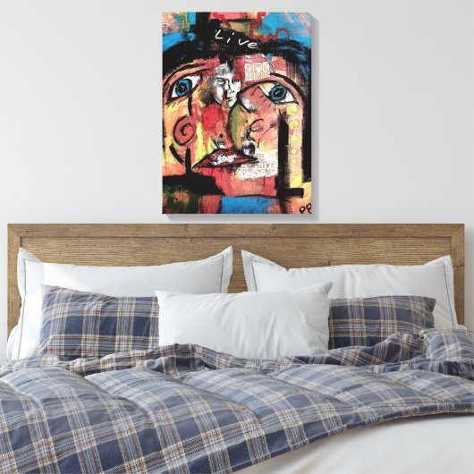 Perception Collage Stretted Canvas Print (Insitu (Slaapkamer))