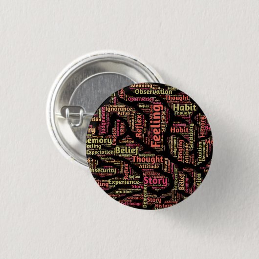 Perception Inspirerend Word Art Ronde Button 3,2 Cm (Voorkant /achterkant)