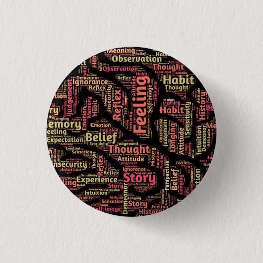 Perception Inspirerend Word Art Ronde Button 3,2 Cm (Voorkant)