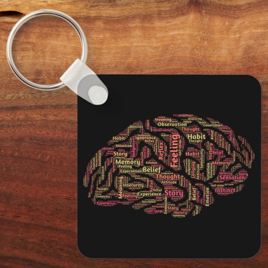 Perception Inspirerend Word Art Sleutelhanger (Voorkant)