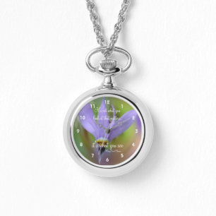 Perception Quote Paars Flower Inspirerend Horloge