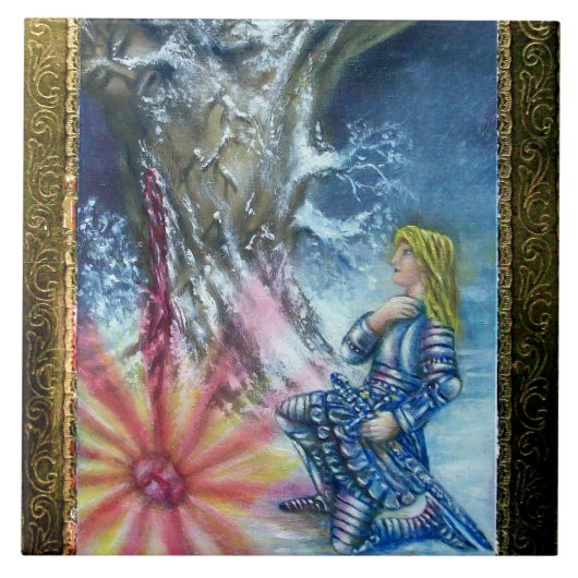 PERCEVAL EN VISIE VAN DE HOOGSTE GRAIL TEGELTJE (Voorkant)