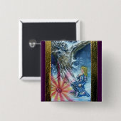 PERCEVAL EN VISIE VAN DE HOOGSTE GRAIL VIERKANTE BUTTON 5,1 CM (Voorkant /achterkant)