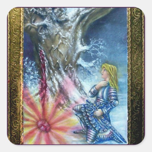 PERCEVAL EN VISIE VAN DE HOOGSTE GRAIL VIERKANTE STICKER (Voorkant)