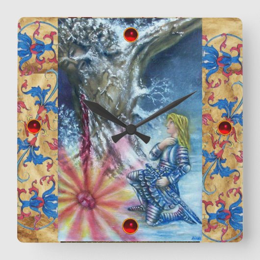 PERCEVAL EN VISIE VAN HEILIGE GRAIL VIERKANTE KLOK (Voorkant)