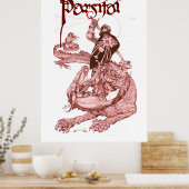 PERCEVAL FIGHTING DRAGON,QUEST HOLY GRAIL Fantasy Poster (Keuken)