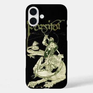 PERCEVAL FIGHTING DRAGON,VRAGENHOLY GRAIL Fantasy iPhone 16 Plus Hoesje