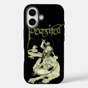 PERCEVAL FIGHTING DRAGON,VRAGENHOLY GRAIL Fantasy iPhone 16 Hoesje