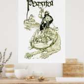 PERCEVAL FIGHTING DRAGON,VRAGENHOLY GRAIL Fantasy Poster (Keuken)