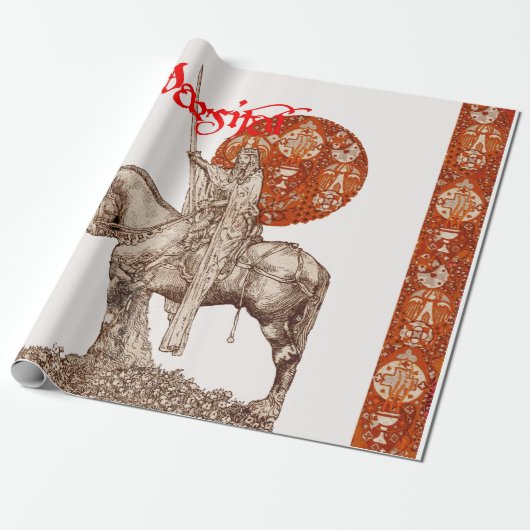 PERCEVAL LEGEND/VRAGE VAN DE HOLY GRAIL Red White Cadeaupapier (Uitgerold)