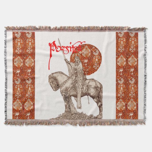 PERCEVAL LEGEND/VRAGE VAN DE HOLY GRAIL Red White Deken (Voorkant)