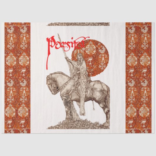 PERCEVAL LEGEND/VRAGE VAN DE HOLY GRAIL Red White Tissuepapier (Voorkant)