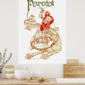 PERCEVAL STRIJDENDE DRAAK,QUEST HEILIGE GRAAL Fant Poster (Keuken)