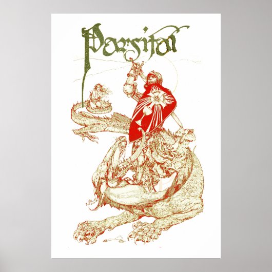 PERCEVAL STRIJDENDE DRAAK,QUEST HEILIGE GRAAL Fant Poster (Voorkant)