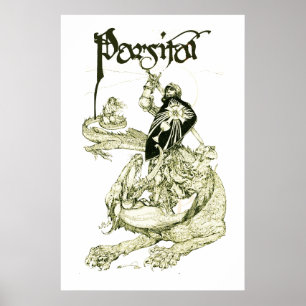PERCEVAL STRIJDENDE DRAAK,QUEST HEILIGE GRAAL Fant Poster
