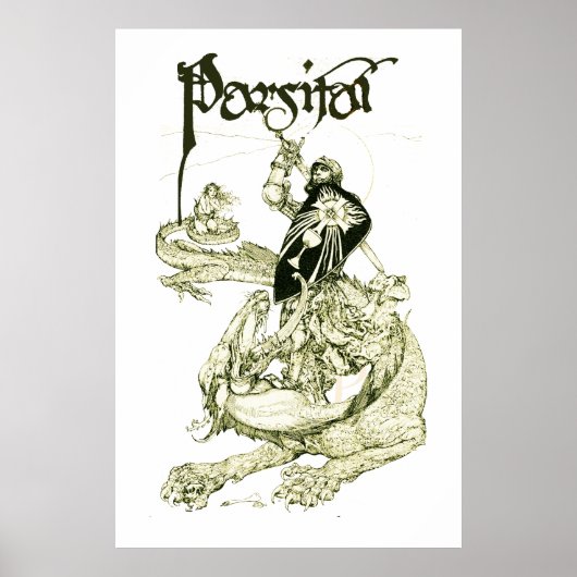 PERCEVAL STRIJDENDE DRAAK,QUEST HEILIGE GRAAL Fant Poster (Voorkant)