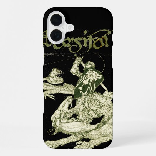 PERCEVAL VECHTENDE DRAAK,QUEST HEILIGE GRAAL Fanta iPhone Hoesje (Achterkant)