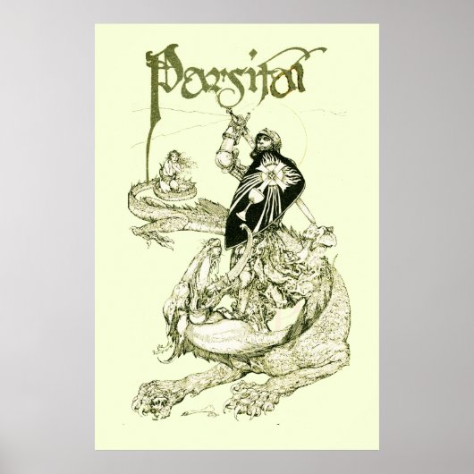 PERCEVAL VECHTENDE DRAAK,QUEST HEILIGE GRAAL Fanta Poster (Voorkant)