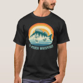 Perch Fishing Custom Text Retro Sunrise Sunset T-shirt (Voorkant)