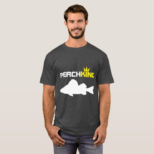 Perch King Funny Perch Vist T-shirt (Voorkant volledig)