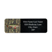 Perch Vist Charter Camo Fish Sports Adres Etiket (Voorkant)