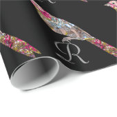 Perched Bird Monogram 6' Elegance Cadeaupapier (Rol Hoek)