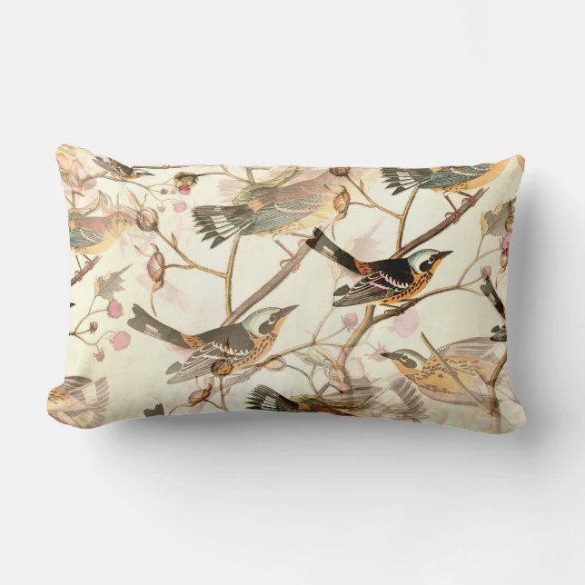 PERCHED BIRDS LUMBAR PILLOW KUSSEN (Voorkant)