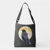 Perched Crow en volle maan Crossbody Tas (Voorkant)