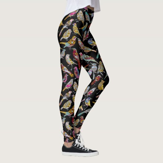 Perched Elegant Singing Birds Leggings (Rechts)